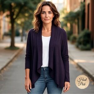 CHICO’S Open Front Semi-Sheer Cardigan